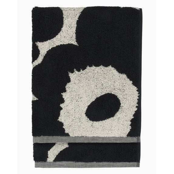Marimekko Towel Unikko Black, Sand - Unikko Hand Towel Black, Sand (28" x 20")