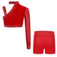 thumbnail image 3 of Linjinx Ensemble de Danse 2 Pcs pour Grandes Filles, Ensemble de Sport Athlétique avec Short Rouge 6, 3 of 7