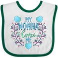 thumbnail image 3 of Inktastic My Nonna Loves Me with Flowers and Hearts Boys or Girls Baby Bib, 3 of 4