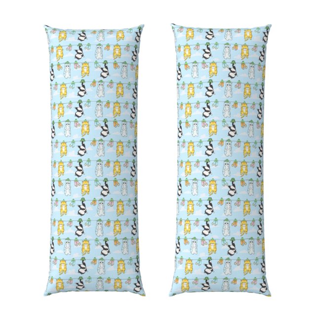 Fotbe Cartoon Cat Funda para Almohada Corporal con Diseño, Funda de Microfibra Ultrasuave de 20x54 Pulgadas, Ropa de Cama Elegante