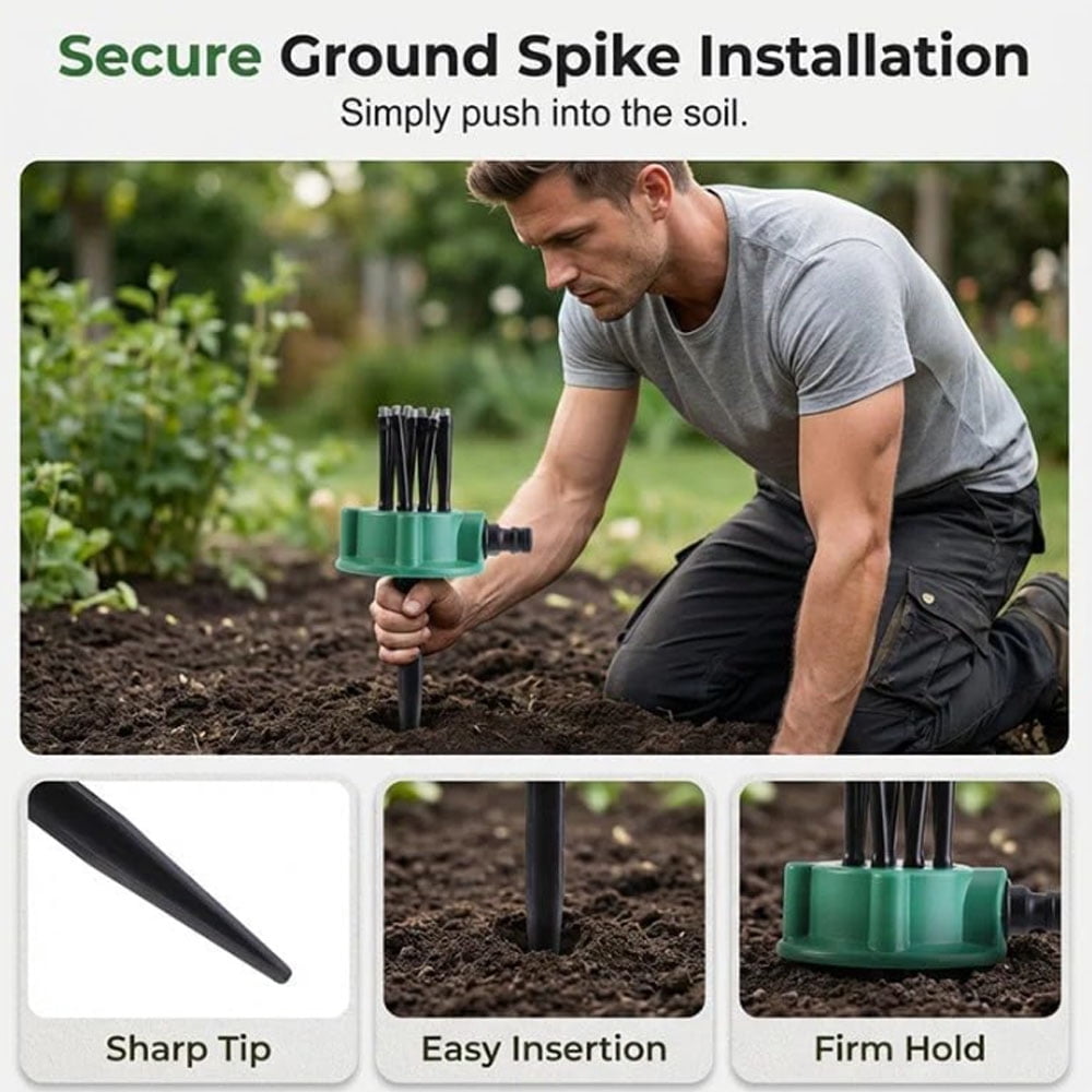 360° Coverage Precision Garden Irrigation Sprinkler, Sprinklers for Yard, Lawn Sprinkler Large Area Coverage, Multi-Adjustable Flex Design Above Ground Irrigation Garden Sprinkler System