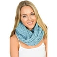 thumbnail image 3 of BASICO 2PK White, Baby Blue Infinity Scarf for Women Winter Chunky Knitted Scarves Warm Circle Cable Loop, 3 of 4