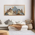 thumbnail image 2 of Large Mountain Wood Wall Art for Living Room 16x32 Inch Framed Abstract Mountain Landscape Wall Decor Boho Woodcut Nature Scenery Artwork Bedroom Office, 2 of 9