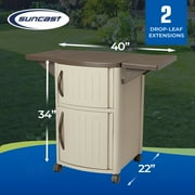 Suncast DCP2000 Portable Outdoor Prep Serving Grill Station Table and Cabinet