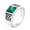 Green, variant on Men's Square Gemstone Stainless Steel Ring Vintage Personalized Punk Gothic Jewelry Black Size 10