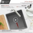 thumbnail image 6 of Stylish Dual Mount 16" Gray Composite Granite Single Bowl Kitchen Sink with Strainer S-816L, 6 of 13