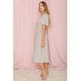 thumbnail image 4 of Ivory Ditsy Floral Butterfly Sleeve Square Neck Midi Dress, 4 of 6