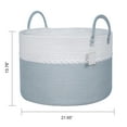 thumbnail image 7 of Cotton Rope Basket Extra Large Woven Basket for Blankets Toy Basket Baby Laundry Basket with Big Handles for Organizer Toy Pillow Living Room, 21.7" x 13.8", 7 of 7