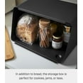 thumbnail image 3 of Yamazaki Home Bread Box with Cutting Board Lid, Black, Steel + Bamboo, Lid, No Assembly, 3 of 7