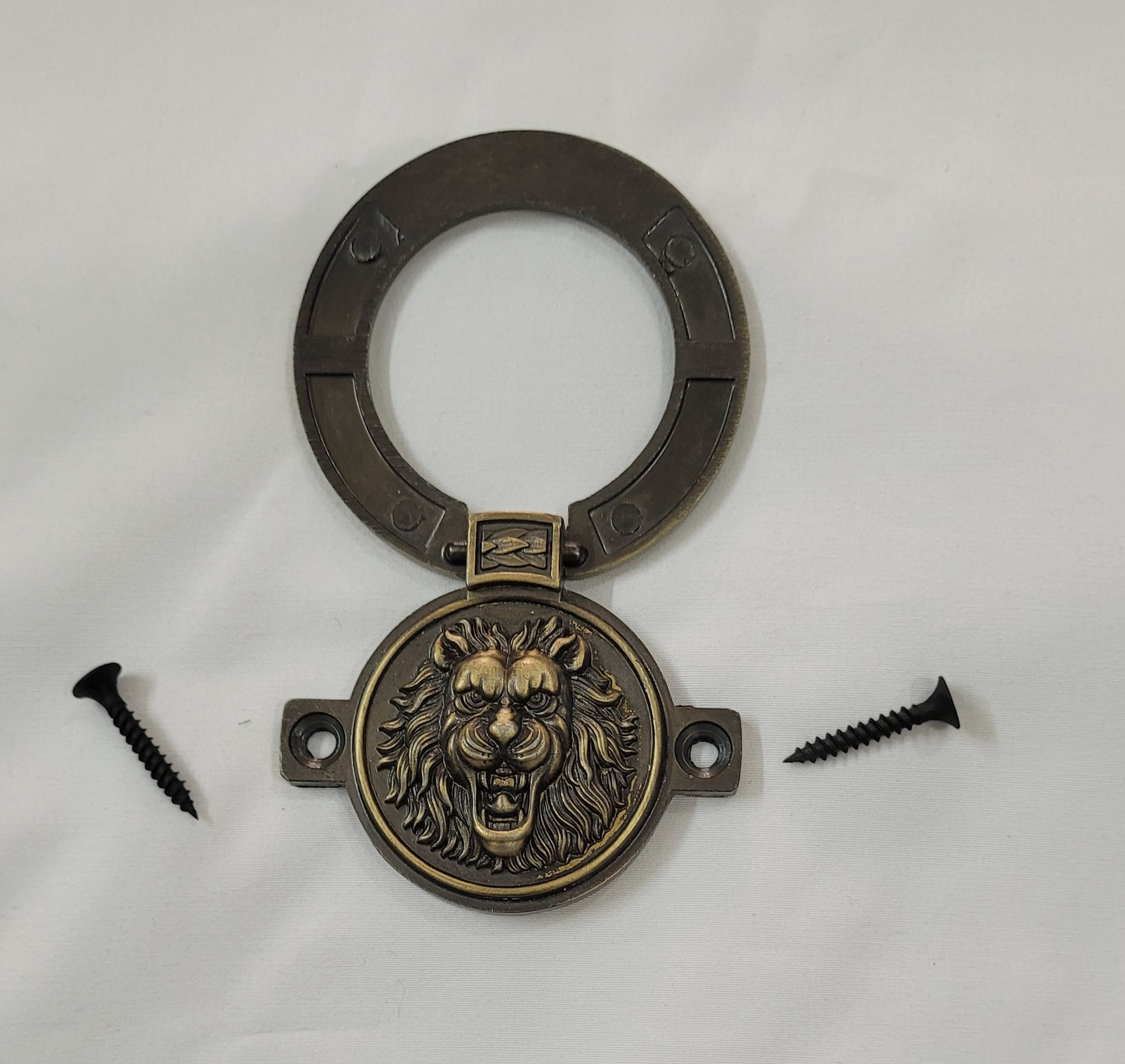 Vintage Lion Head Drawer Knob and Dressing Knob, Antique Cabinet Wardrobe Knocker for Home Decor