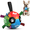 Multicolored, variant on QDAN Dog Balls, Soccer Ball with Straps, Durable Herding Ball for Dogs, Interactive Puppy Toy for Small to Medium Dogs, Dog Water Toy (6 Inch)