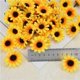 thumbnail image 4 of 100 cabezas de girasol artificiales amarillas, cabeza de flor de simulación falsa para decoración de fiestas, bodas, pasteles, mini flores decorativas de girasol falsas, 4 of 4