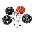 thumbnail image 4 of Halloween Decorations Indoor - 6PCS Halloween Pumpkins Decor, Purple Black Green Dot Stripe Fake Foam Pumpkins Perfect for Halloween Thanksgiving Fall Decor, 4 of 8