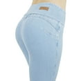 thumbnail image 2 of Fashion2Love Shaping Pull On Butt Lift Push Up Yoga Pants Stretch Indigo Denim Flare Jeans, 2 of 8