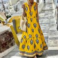 thumbnail image 1 of Vedolay Dresses For Girls Women's Summer Casual Floral Printed Bohemian Spaghetti Strap Floral Long Maxi Dress with Pockets,Yellow M, 1 of 5