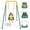 Yellow and Green, variant on SEMOPRUS 3-in-1 Toddler Swing Set, Foldable Metal Stand Baby Swing with Safety Belt, Indoor & Outdoor Baby Seat for Backyard, Gray and White