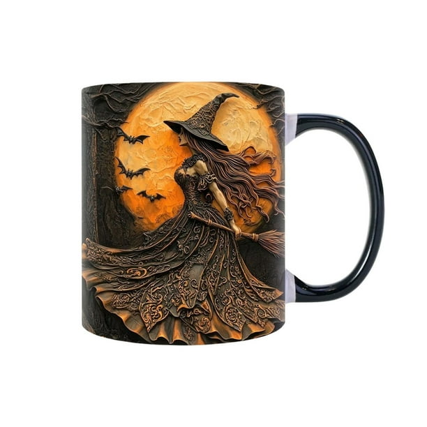 Taza de café de cerámica de Halloween, divertida y aterradora, con un fuerte sentido de la atmósfera