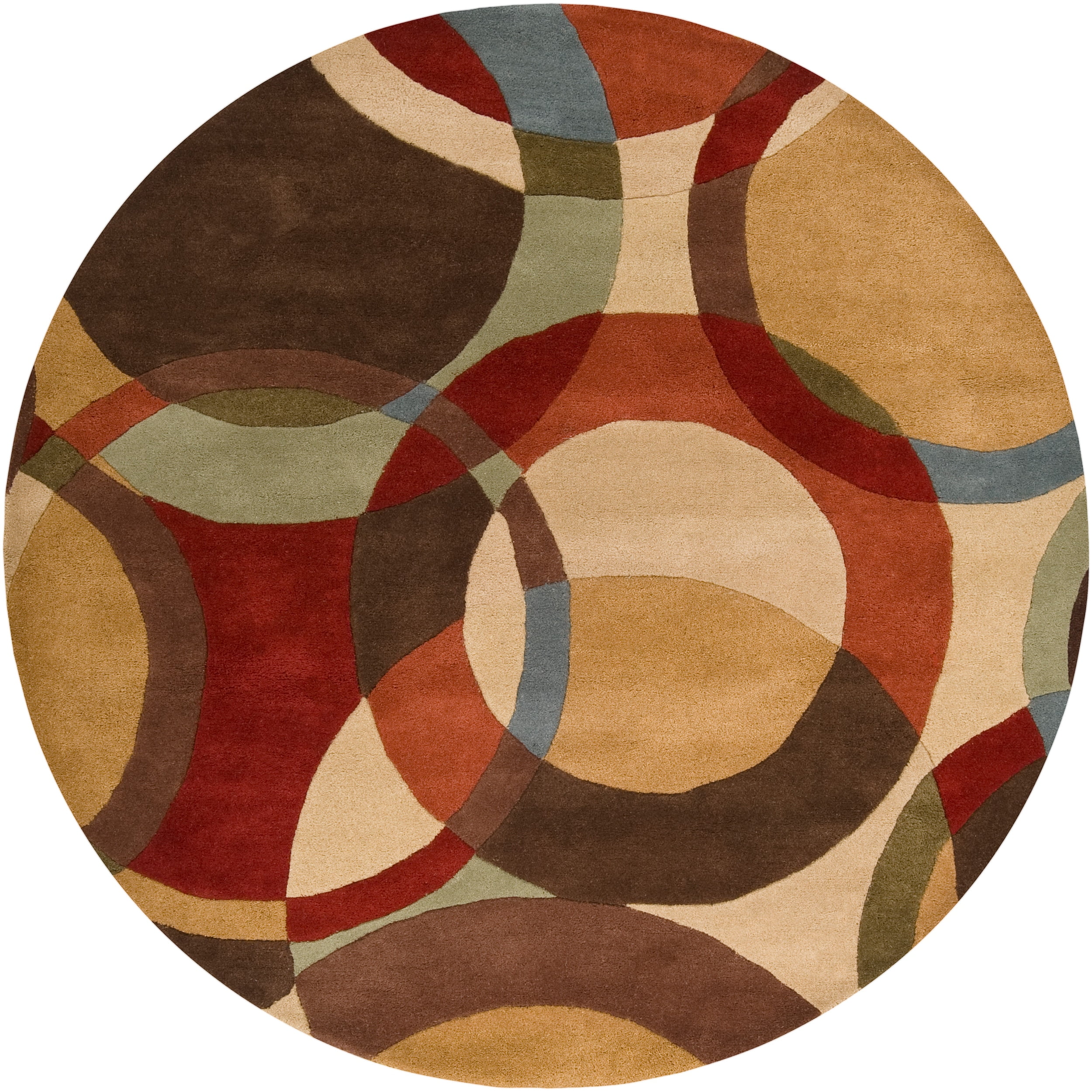 Hand Tufted Contemporary Multi Colored Circles Mayflower Wool Departments