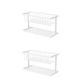 thumbnail image 3 of Yuarrent Fregadero de esponja Tidy Soap Storage Dish Drain Rack Organizador de cocina Estante de soporte Blanco 2Conjunto, 3 of 6