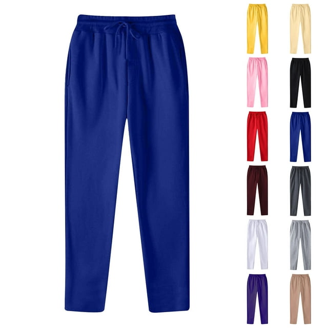 LIBRCLO Mens Sweatpants Open Bottom,Baggy Jogger Pants with Pocket,Blue Sweatpants Men