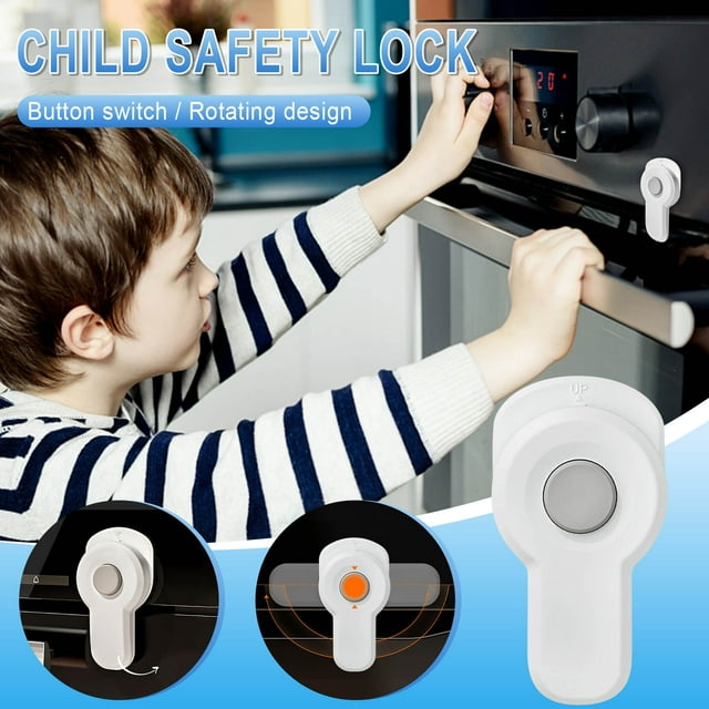Fiudx Cerradura para Puerta de Horno, Material Resistente Al Calor, Diseño Giratorio de 180°, Fácil Instalación, a Prueba de Niños, Protección para La Cocina, Versátil para Horno y Armario, 1 Paquete