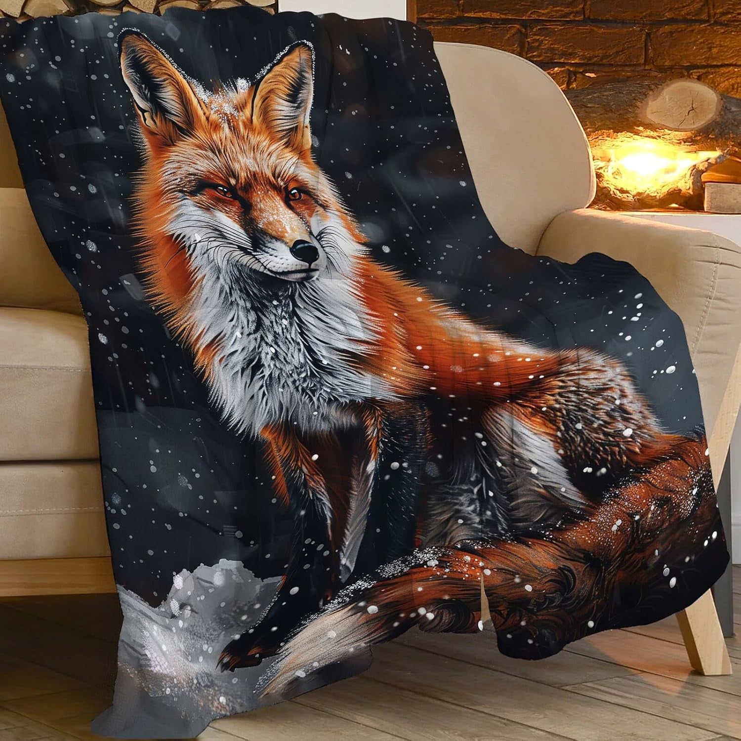 Red Fox Blanket Cute Orange Fox Throw Blanket Gifts for Girls Boys  Women Men Adults Super Soft Cozy Plush Fluffy Fuzzy Fleece Blanket Home Decor 40''X50''