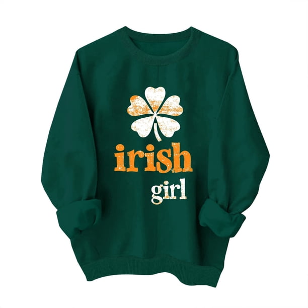 Sudadera sin capucha con estampado del Día de San Patricio, moderna y bonita, con cuello redondo y manga larga para niños y niñas. Blusa para niña.