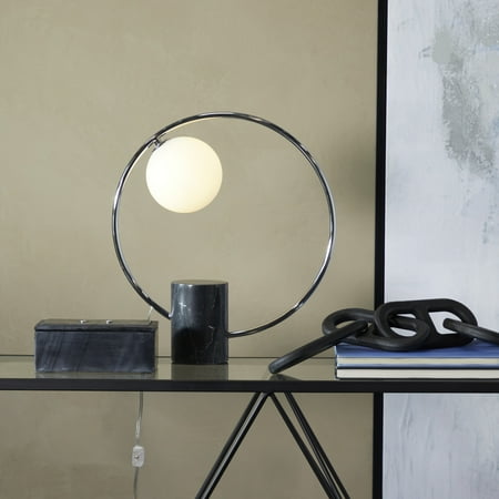 DecMode 18  Circular Silver Table Lamp *glass shade is not included*