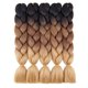 thumbnail image 1 of Aidusa Ombre marrón trenzado pelo 5 piezas sintético marrón ombre trenzado pelo 24 pulgadas 3 tonos rubio trenzado pelo crochet trenzado extensiones de cabello 3.53 oz (#53 negro a marrón a rubio), 1 of 5