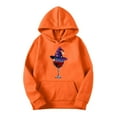 thumbnail image 3 of GaThRRgYP Cozy Fall Ladies Sweatshirt,Women Long-sleeved Hooded Pocket Halloween Printed Casual Loose Sweatshirt Orange M, 3 of 4