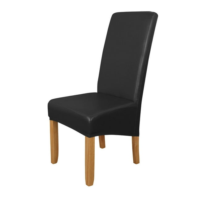 Dining Chair Slipcover, High Stretch Removable Chair Cover Washable PU Leather Waterproof Chair Seat Protector Cover for Home Party Hotel Wedding Ceremony