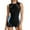 a-Blue376105, variant on Women's Stretchy Slim Fit Tank Swimsuit Two Tone Sleeveless Crewneck Half Zipper Onesie Bathing Suit For Casual Daily Wear Beach Swim Fashionable Swimwear