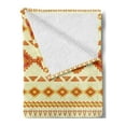 thumbnail image 2 of Aztec Soft Flannel Fleece Throw Blanket, Old Pattern with Vintage Colors Mexican Indigenous Culture, Cozy Plush for Indoor and Outdoor Use, 50" x 70", Yellow Orange, by Ambesonne, 2 of 5