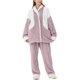 thumbnail image 1 of Gibobby camisón para mujer. Ropa de casa de invierno 2022, pijamas finos de terciopelo Coral de Color contrastante, ropa de casa de franela de terciopelo grueso de para mujer (Morado, L), 1 of 5