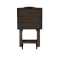 thumbnail image 4 of Linon Lisbon Five Piece Plank-Style Top Tray Table Set in Rustic Gray Wash Wood, 4 of 17
