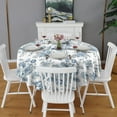thumbnail image 2 of Pioneer Flower Floral Print Pattern Round Tablecloth 60"x60",Wrinkle Wipeable Table Cloth for Kitchen Dining Room Picnic Patio Party, 2 of 6