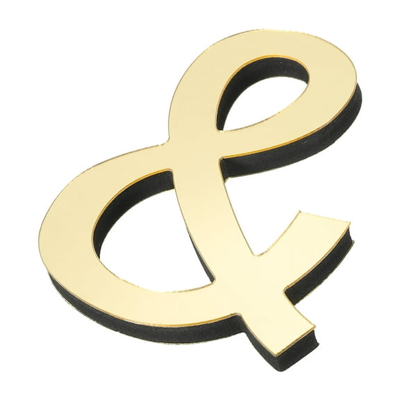 Uxcell 3D Acrylic Alphabet Mirror Wall Stickers Symbol & Self Adhesive Letter Sign for Home Decoration Light Gold