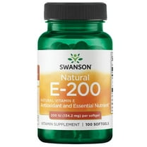 Swanson Natural Vitamin E - Natural Supplement Supporting Heart Health & Tissue Protection - Essential Nutrient Promoting Overall Health & Wellness - (100 Softgels, 200IU Each)