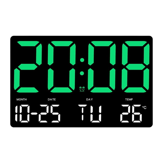 GROWTH TANK Réveil Horloge Numérique Affichage LED Multifonctionnel Jauge de Température Enfants Vert