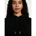 thumbnail image 4 of Time and Tru Women's Bubble Hem Pullover Hoodie with Long Sleeves, Size XS-XXXL, 4 of 5