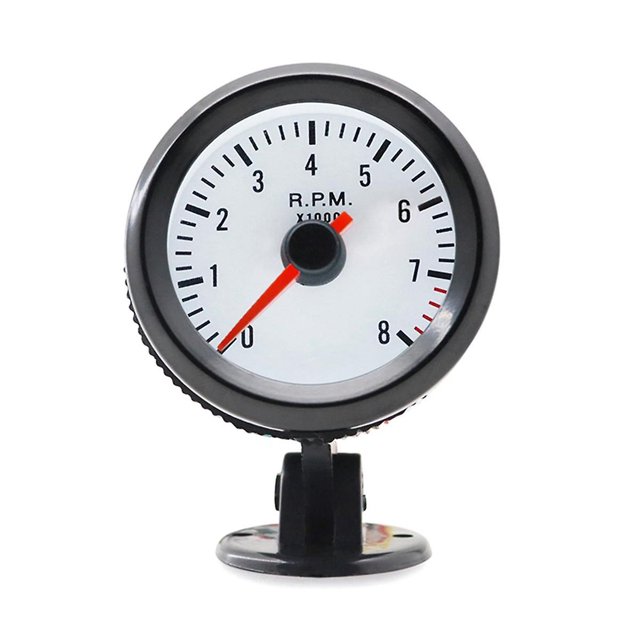 Tacómetro DENGXMXG Círculo Negro Azul Claro 52 mm 2 Pulgadas 0 a 8000 RPM