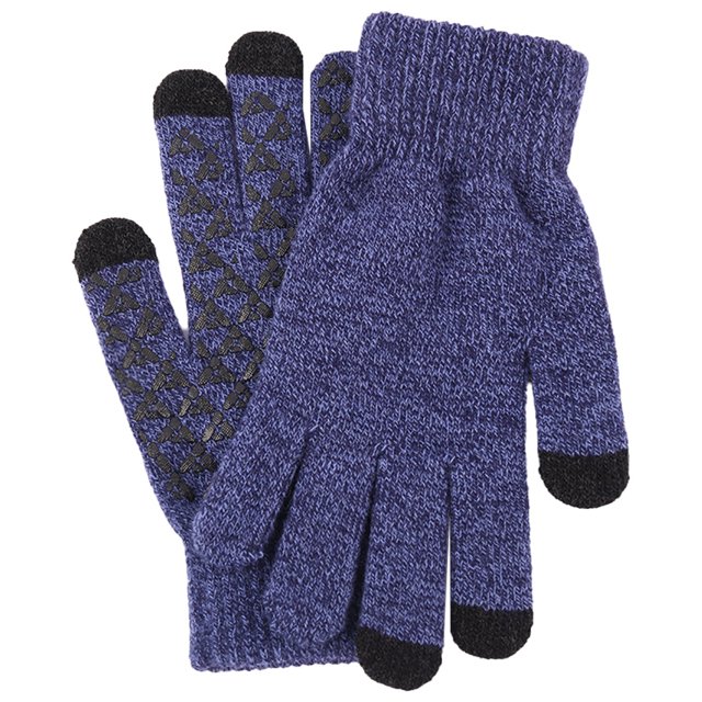 Knit thermal gloves, wool non-slip touch screen gloves