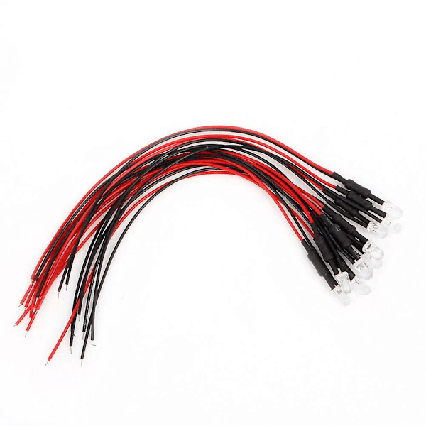 10 pcs DC 24V 18cm 5mm pre-wired LED lights diodes Red 18cm Red Red 18cm