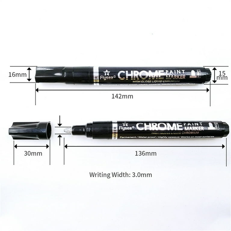liquid chrome marker with 0.7/1/3mm nib