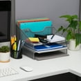 thumbnail image 3 of Mind Reader Desktop Organizer, File Holder, Paper Trays, Metal, 12.5"L x 11.5"W x 9.5"H, Silver, 3 of 9