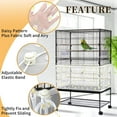 thumbnail image 4 of Superior Hub Large Bird Cage Cover, Bird Cage Seed Catcher, Adjustable Soft Nylon Mesh Net with Daisy Pattern, Birdcage Cover Skirt Seed Guard for Parrot Parakeet Macaw Round Square Cages (White), 4 of 14