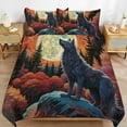 thumbnail image 2 of Duvet Cover Queen Size Colorful Lone Wolf 3 Pcs Duvet Cover Set Bedding Sets Queen Soft Breathable, 2 of 6