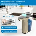 thumbnail image 4 of Automatic Soap Dispenser, Touchless Dish soap Dispenser 17oz/500ml with Upgraded Infrared Sensor, 5 Adjustable Soap Dispensing Levels, Liquid Hand soap Dispenser for Bathroom & Kitchen, Champagne Gold, 4 of 16