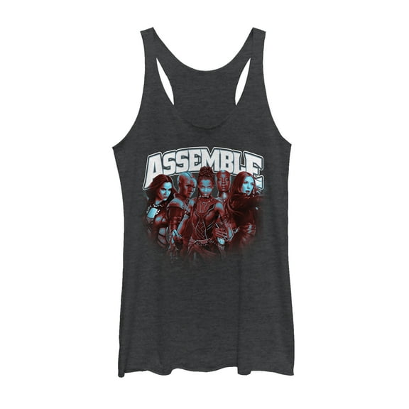 Women's Marvel Avengers: Endgame Assemble Heroines  Racerback Tank Top Black Heather Small