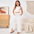 thumbnail image 7 of Lullu Little Girls Casual Pants Solid Color Loose Straight Pants for Kids, Sizes 4-14, 7 of 7